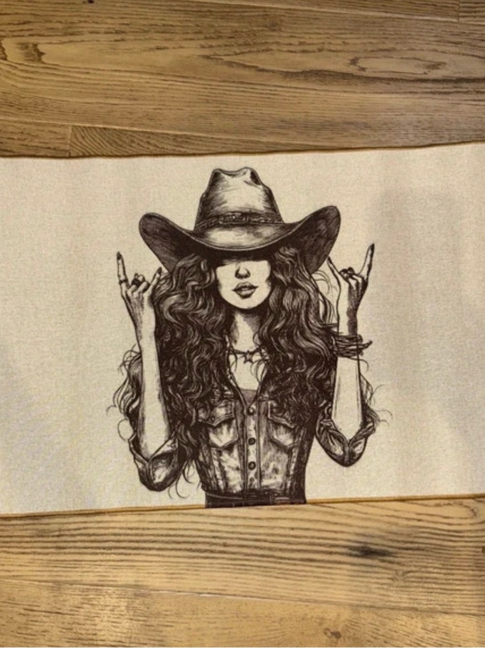 Amazon Beige and Brown Cowgirl Graphic Door Mat